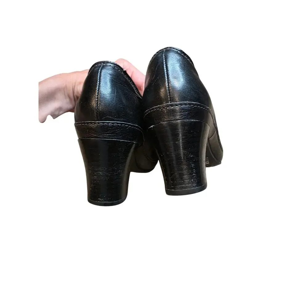 Clarks Artisan Black Double Straps Mary Janes Heel size‎ 7